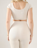 Top Forfun + Legging Básica Off White