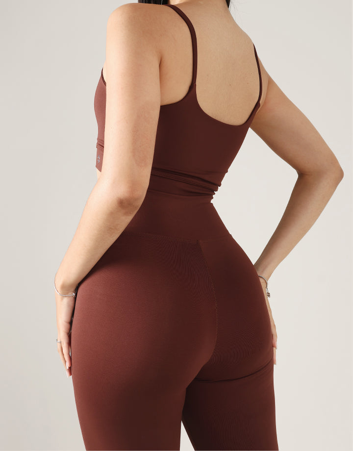 Top Classic + Legging Básica Marrom