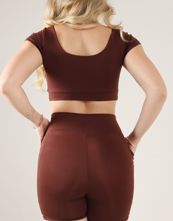 Top Forfun + Short Marrom