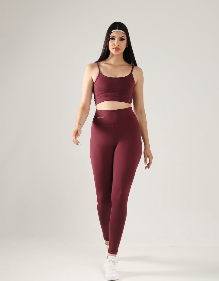 Top Classic + Legging Básica Vinho