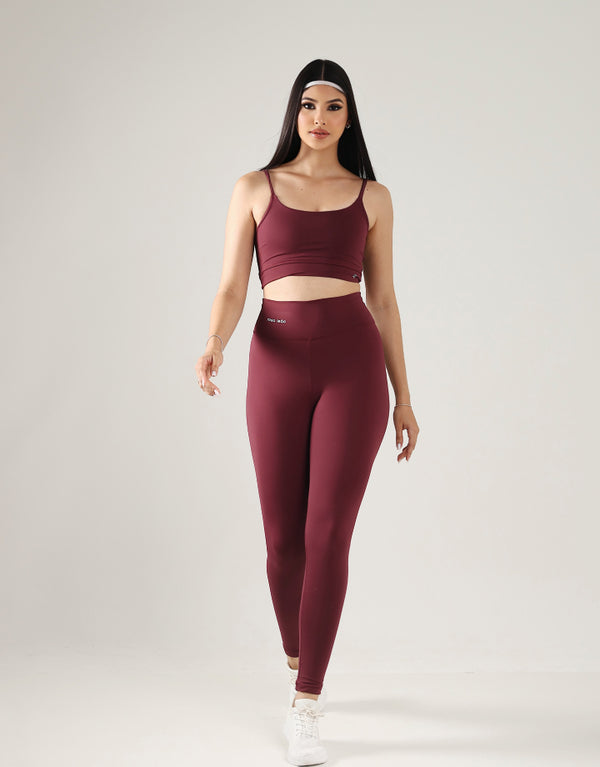 Top Classic + Legging Básica Vinho