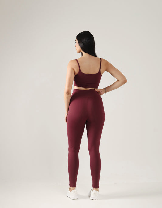 Top Classic + Legging Básica Vinho