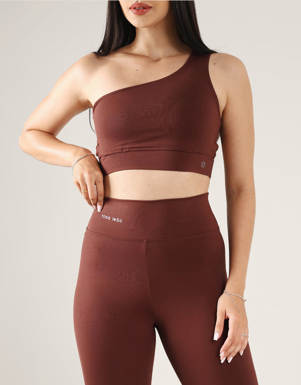 Top Essence + Legging Básica Marrom
